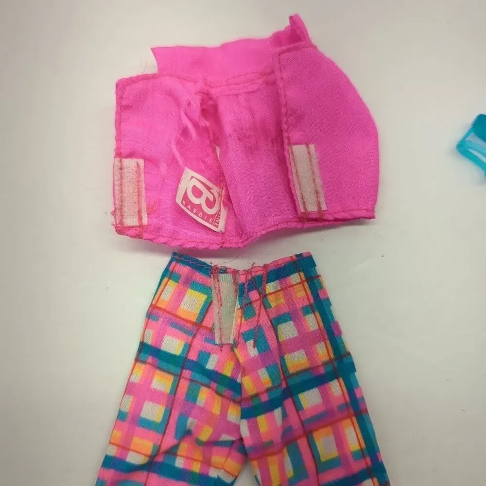 Vintage 1996 Barbie Go In‎ Style Fashions Pink Plaid Capris Outfit #68014-94